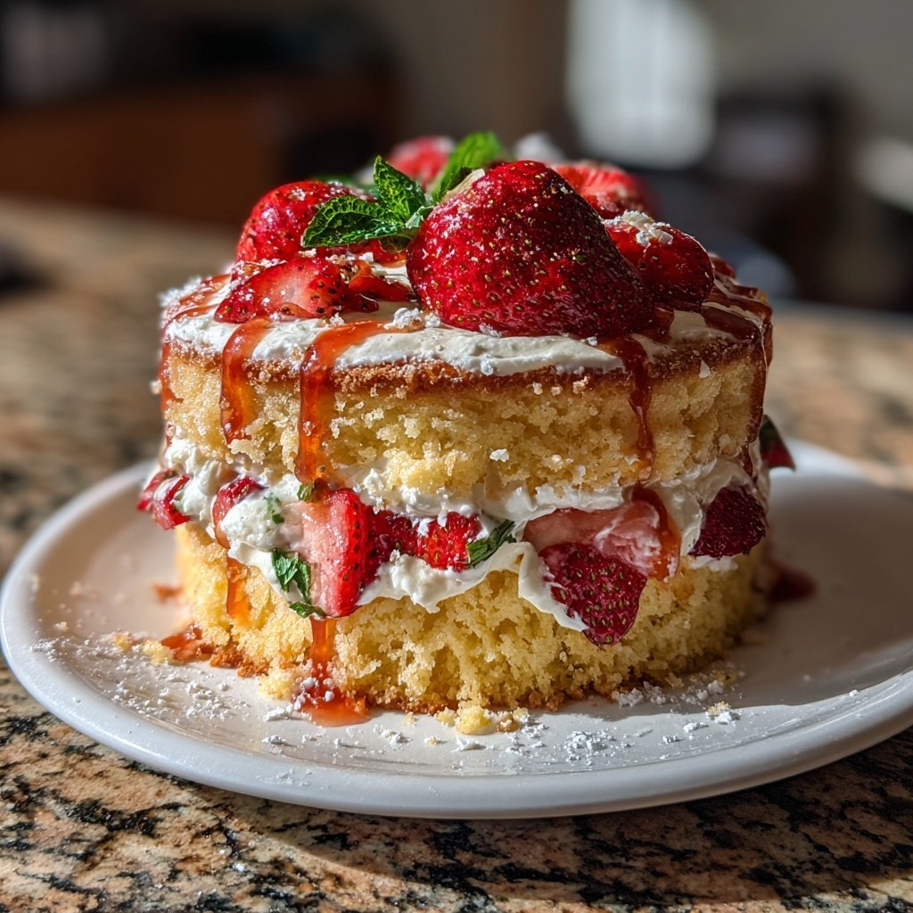 Strawberry Shortcake With Vanilla Cream