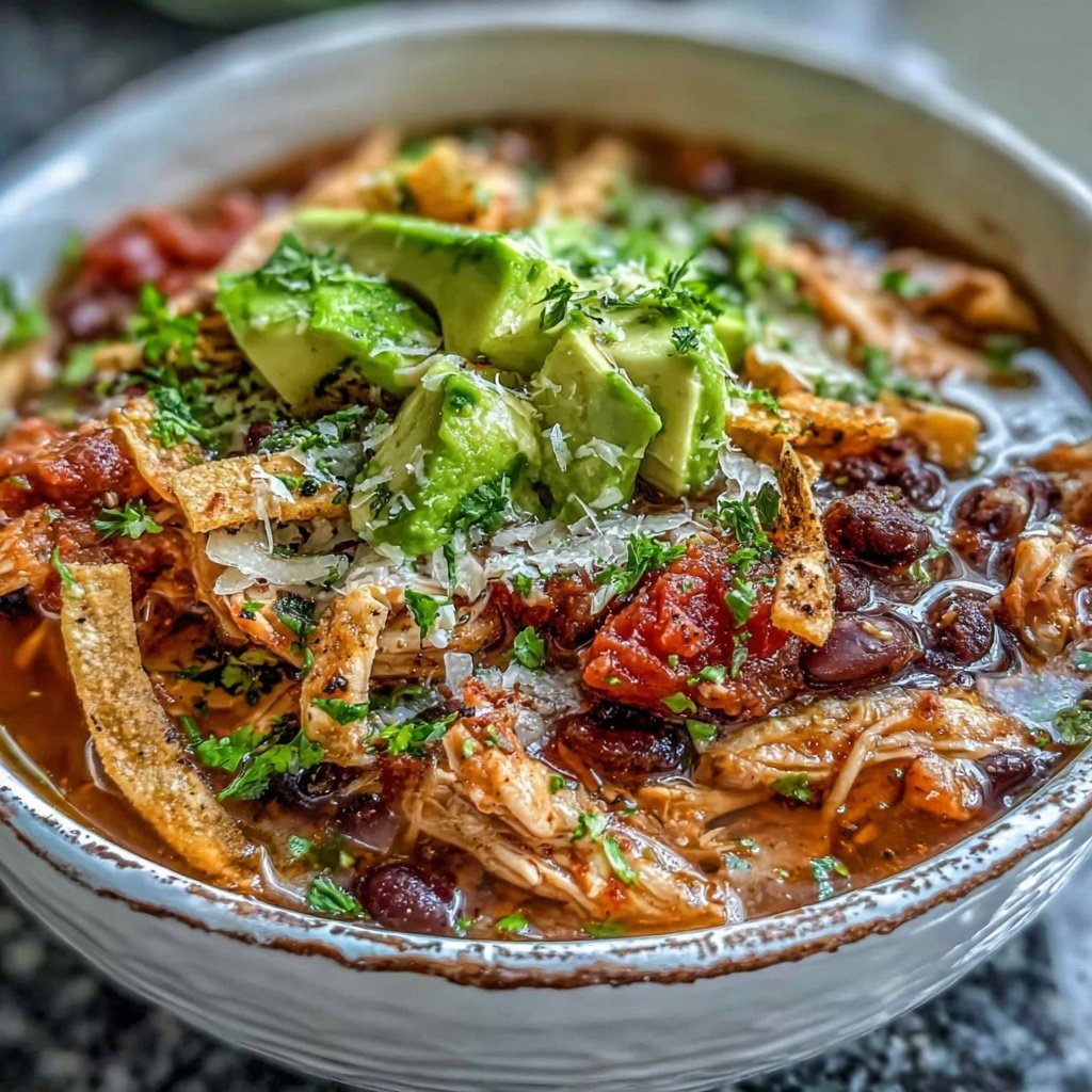 Shredded Chicken Tortilla Soup
