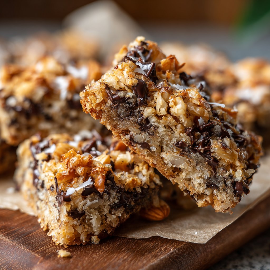 Chocolate Almond Coconut Snack Squares