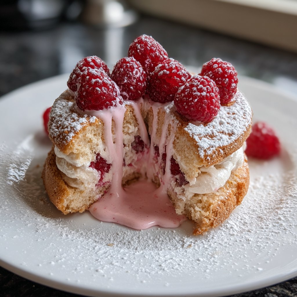 Mini Heart Cake with Raspberry Cream