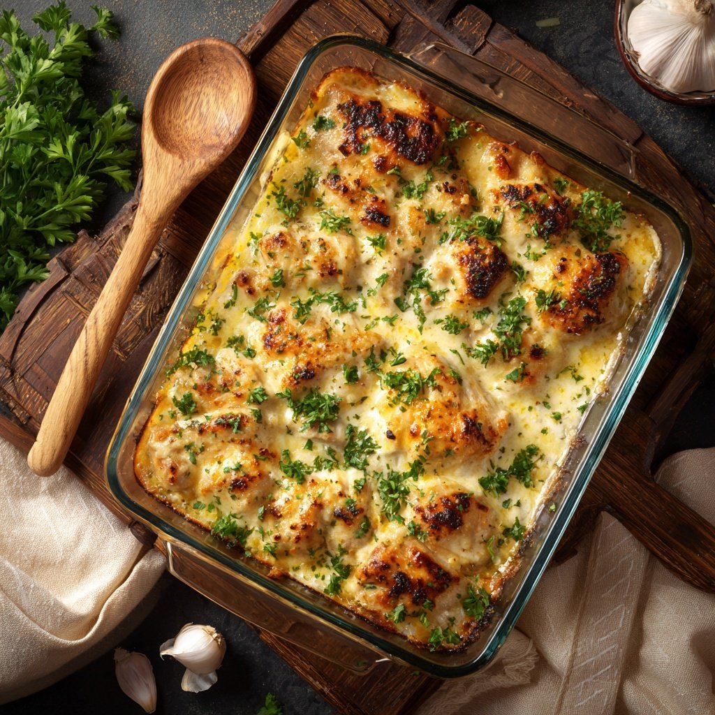 Creamy Garlic Chicken Bake