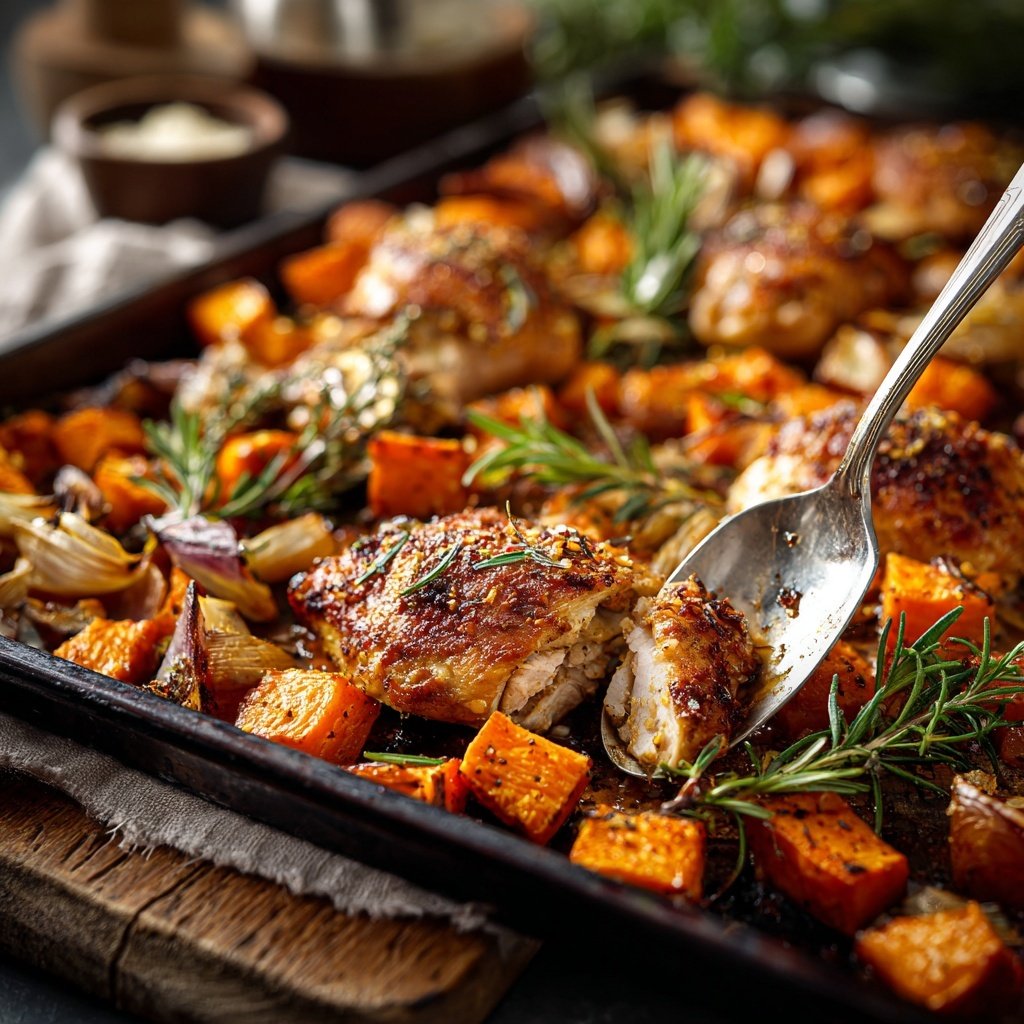 Healthy Sheet Pan Chicken And Sweet Potatoes