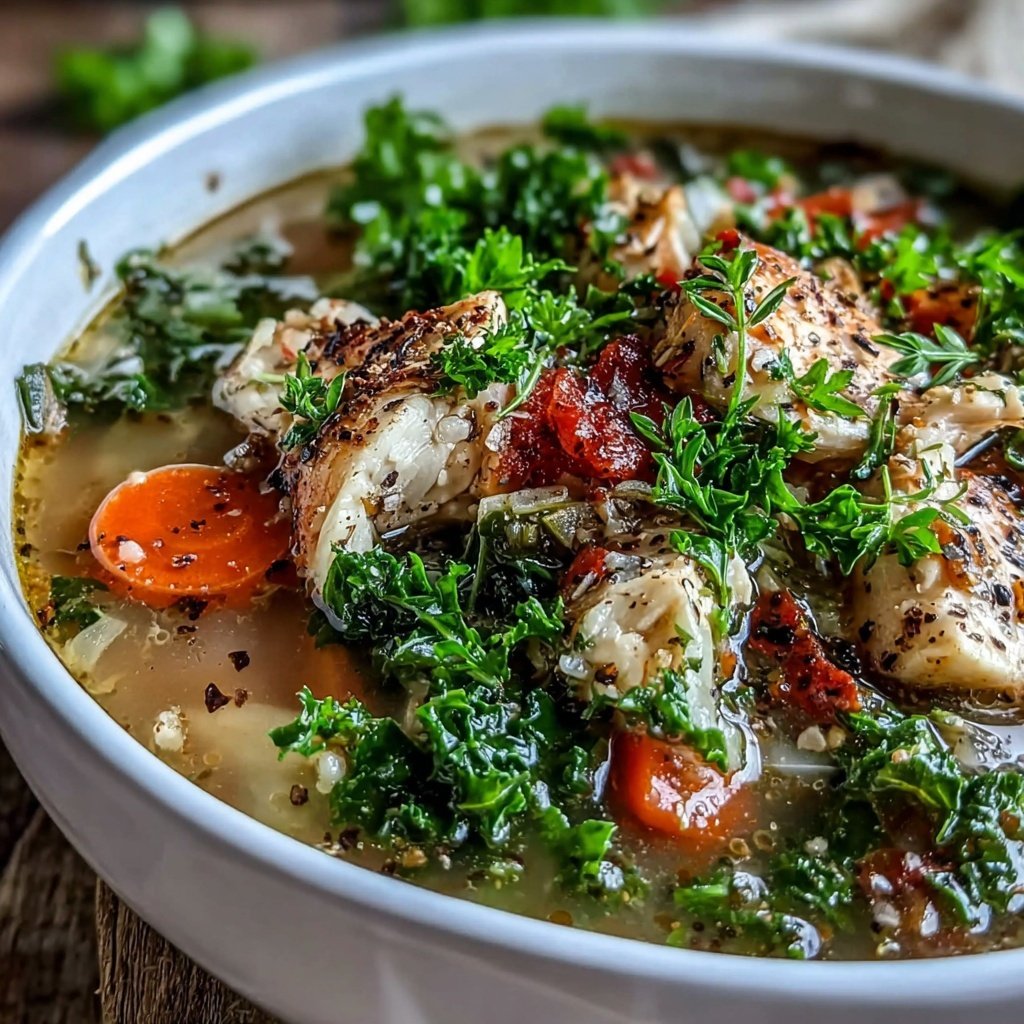 Healthy Chicken And Kale Soup