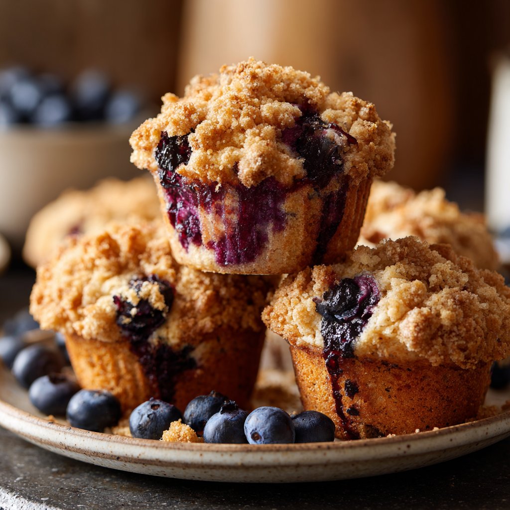 Healthy Blueberry Oat Muffins