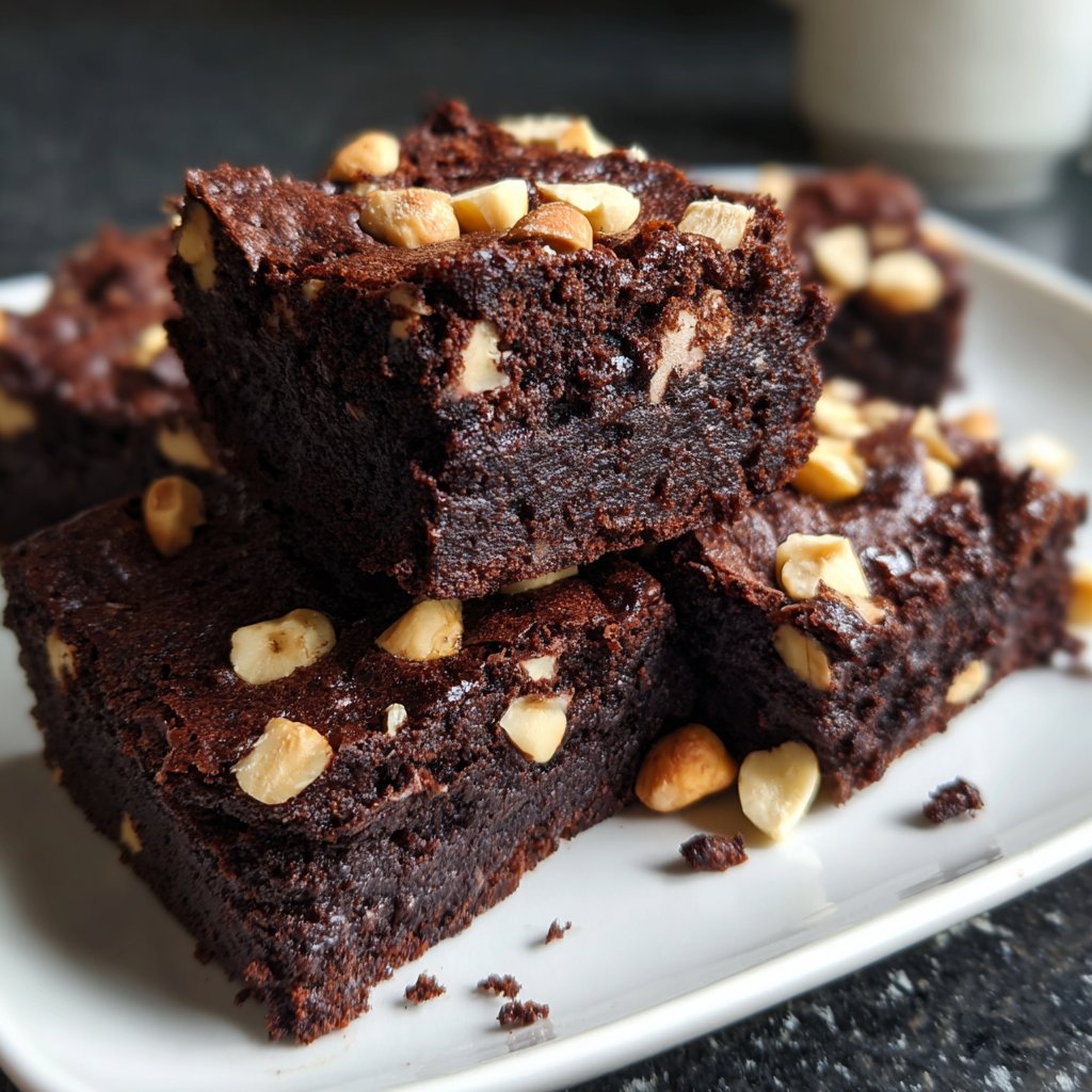 Cottage Cheese Brownies with Hazelnuts