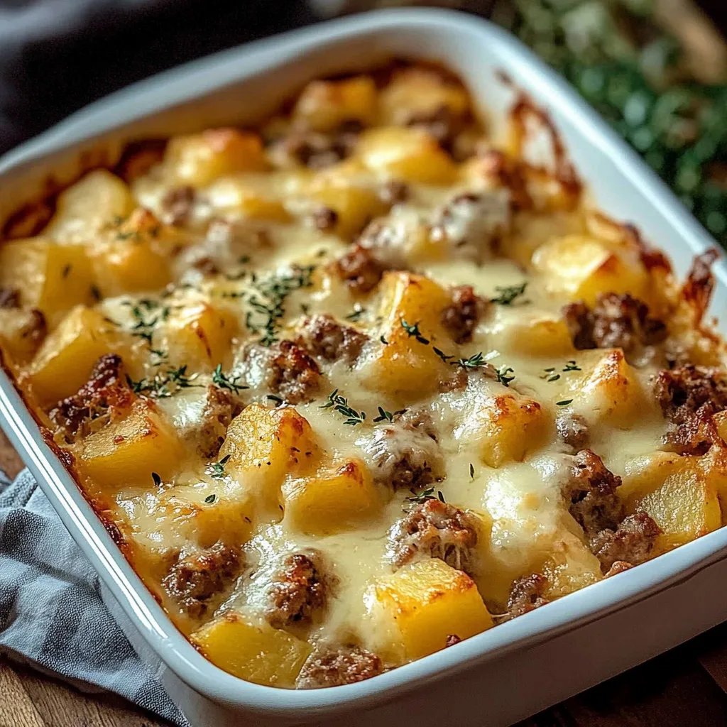 Cheesy Hamburger Potato Casserole