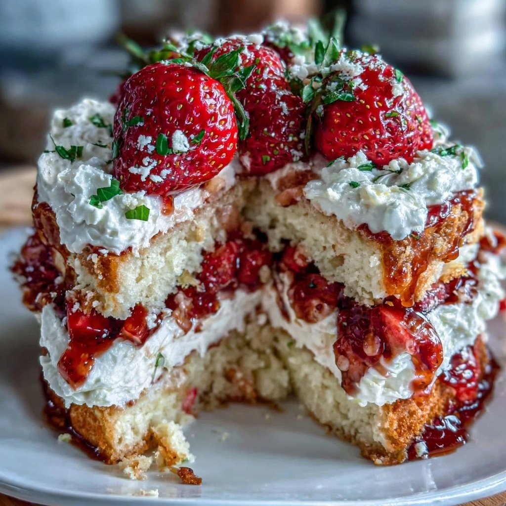 Strawberry Shortcake With Honey Whipped Cream