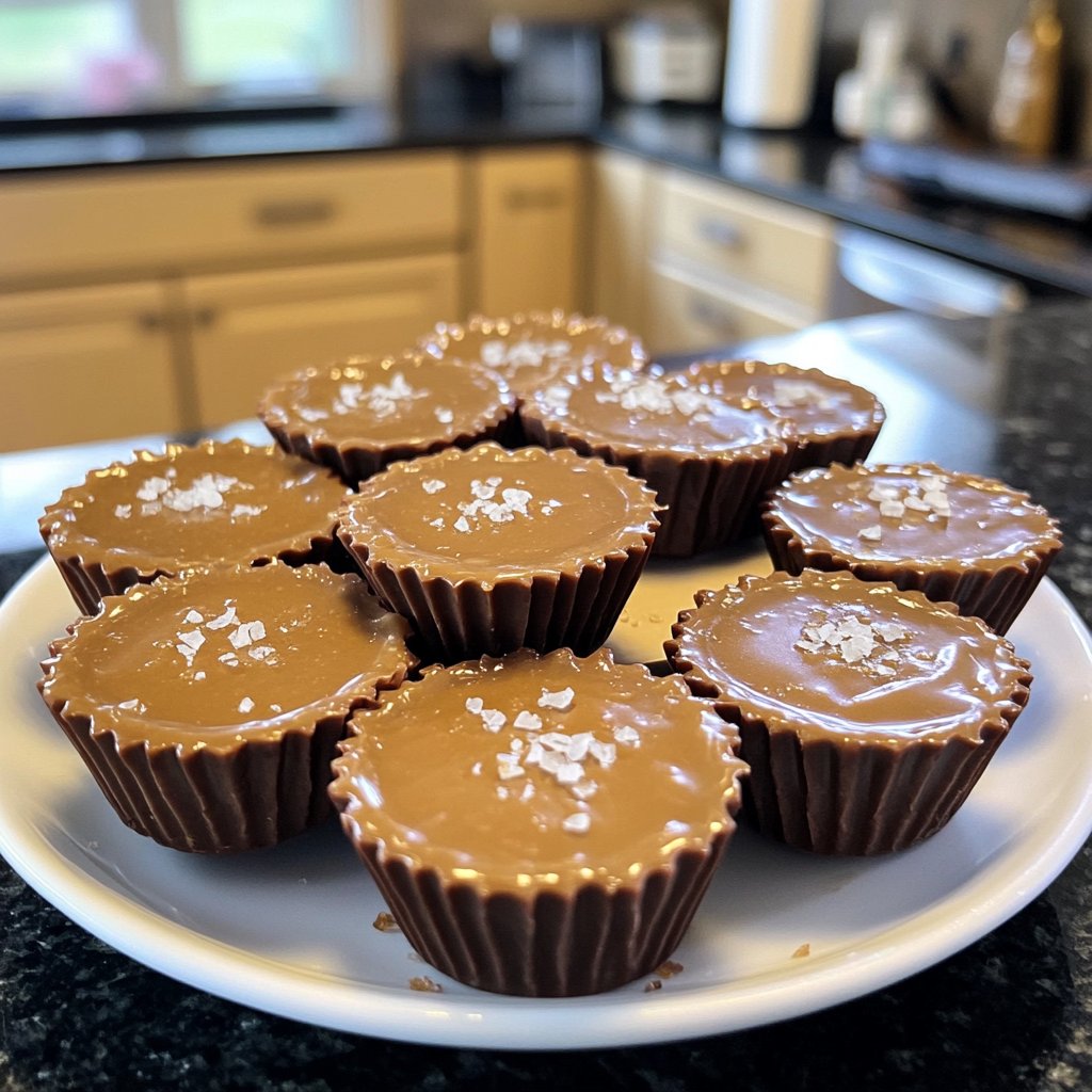 Homemade Peanut Butter Cups with Sea Salt