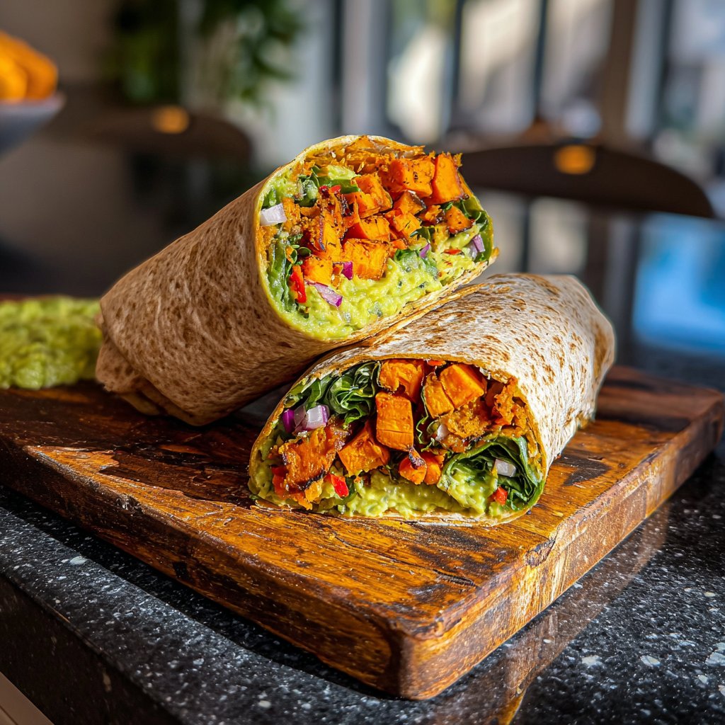 Healthy Lunch Roasted Sweet Potato Wraps