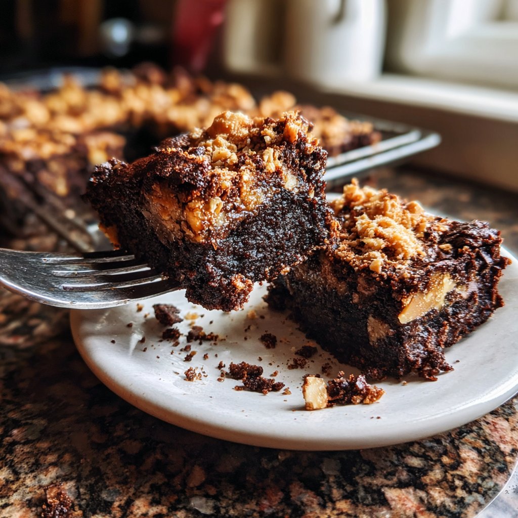 Cottage Cheese Brownies with Almond Crumble