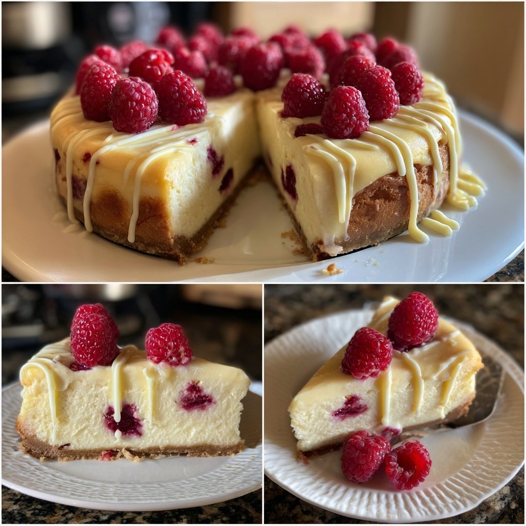 White Chocolate Raspberry Cheesecake