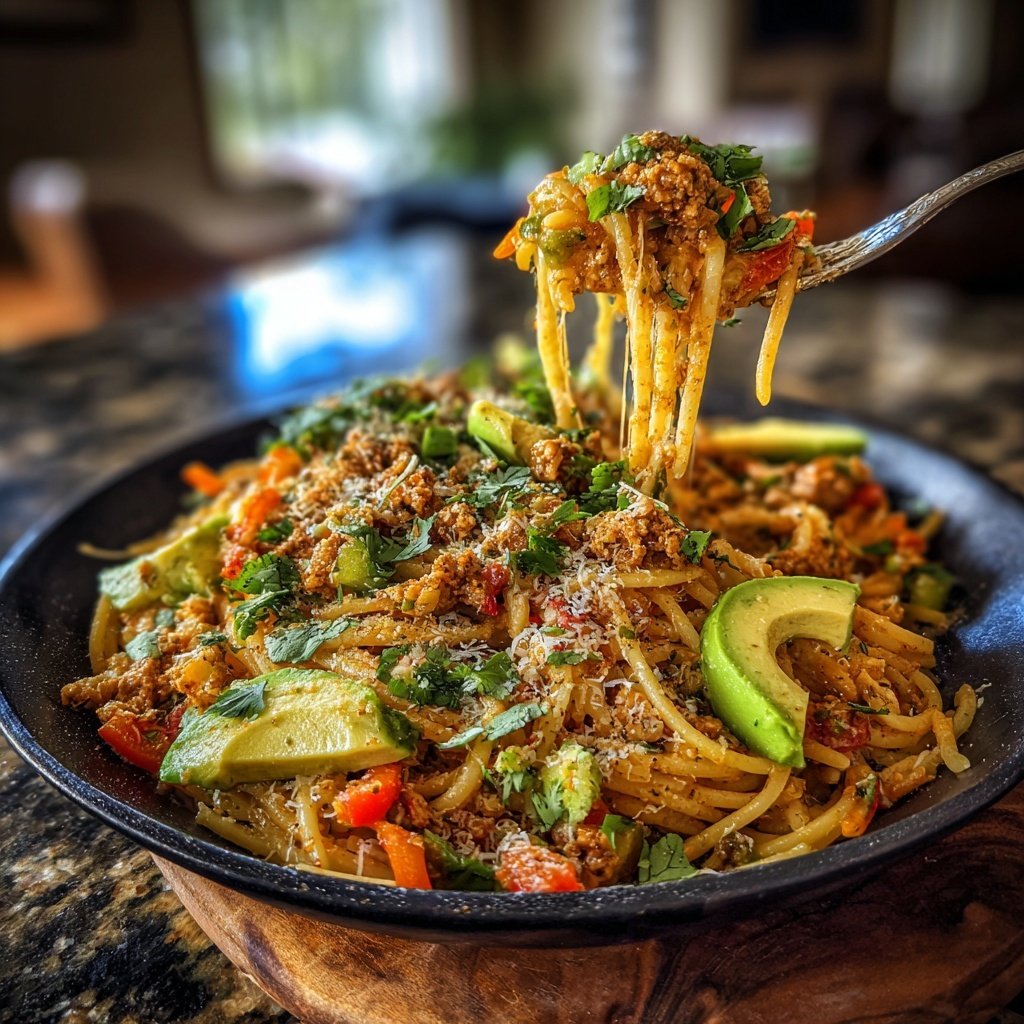 Ground Chicken Taco Pasta